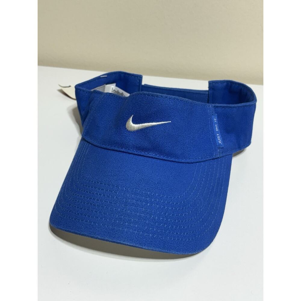 Vintage Nike Just Do It Visor Hat Cap Embroidered Hat Blue Pickleball Running